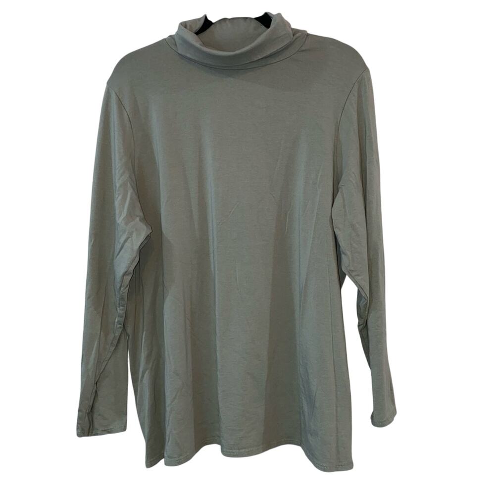 Chic Soul Sage Green Tunic Top 1X‎ Long Sleeve Mock Neck Plus Size